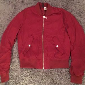 H&M Burgundy Bomber Jacket